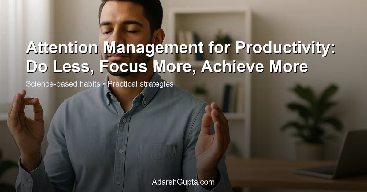 Attention Management for Productivity: Do Less, Focus More, Achieve More